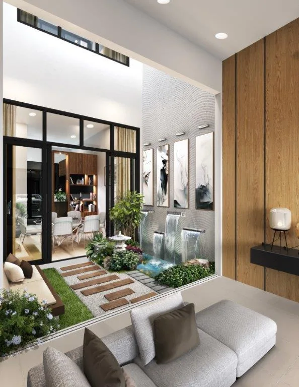 d'Courtyards private courtyard, artist's impression from the developer, Machang Bubok, Bukit Mertajam, Penang