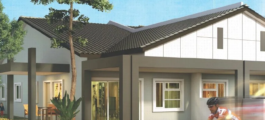 Artist's impression of single-storey terrace houses with corner unit at Desa Chemor Impian by Cita Hidup Sdn Bhd (Liew Yin Yin Group), Chemor, Ipoh, Perak