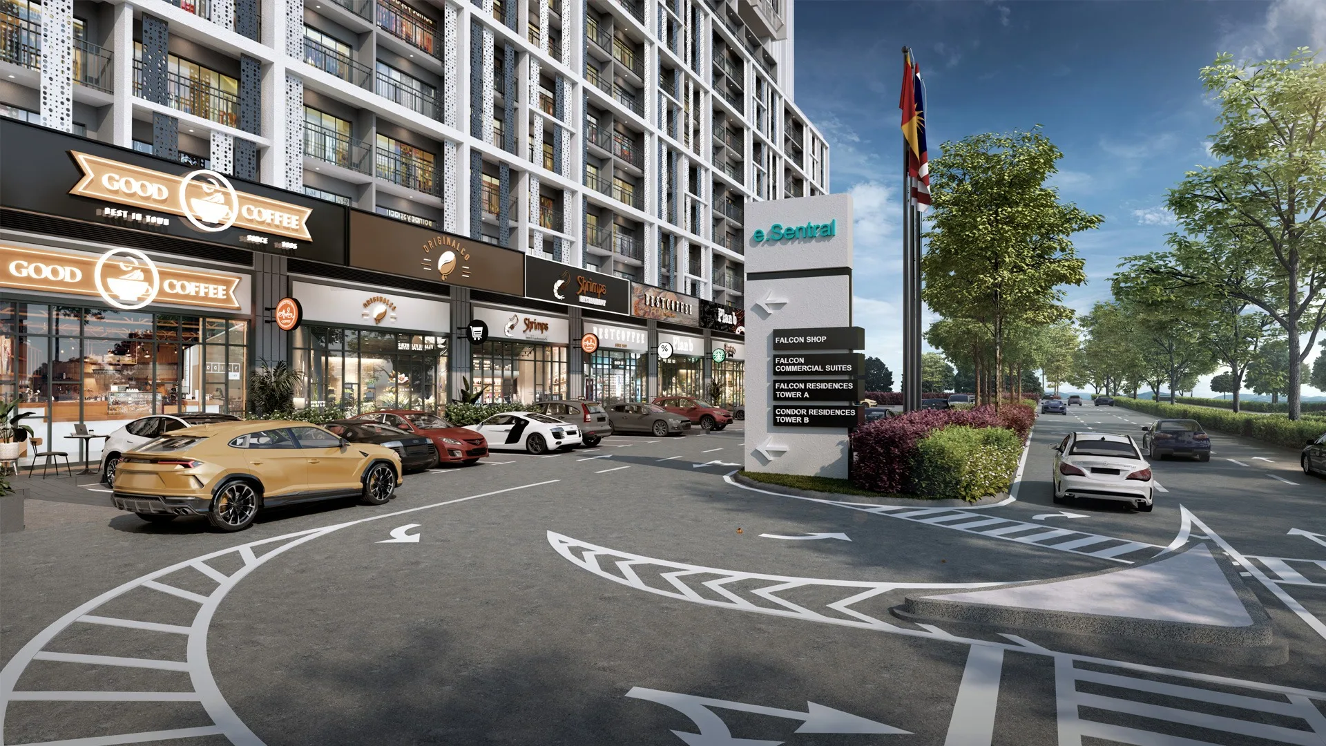 Retail shoplots artist’s impression at e.Sentral SmartCity (filed as SENTRAL ELIT) by HCK Bestari Sdn Bhd, Subang Bestari, Petaling, Shah Alam, Selangor