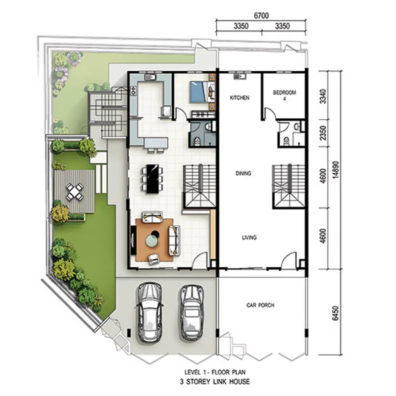 Ferringhi Hills Level 1 floor plan published by the developer, Batu Ferringhi, Penang