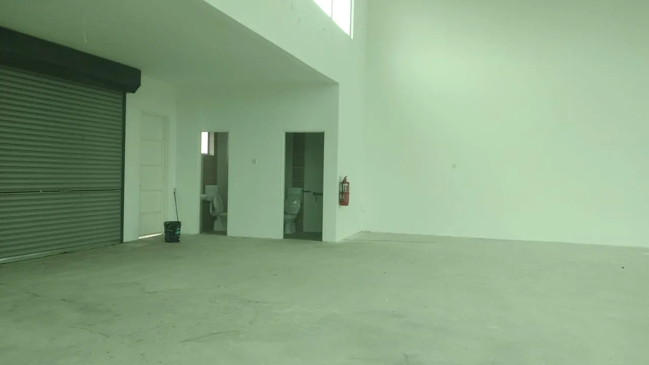 Shop office interior showing toilets and rear roller shutter at Galleria By The Lake, Waterfront City, Bandar Lahat Mines, Lahat, Ipoh, Perak