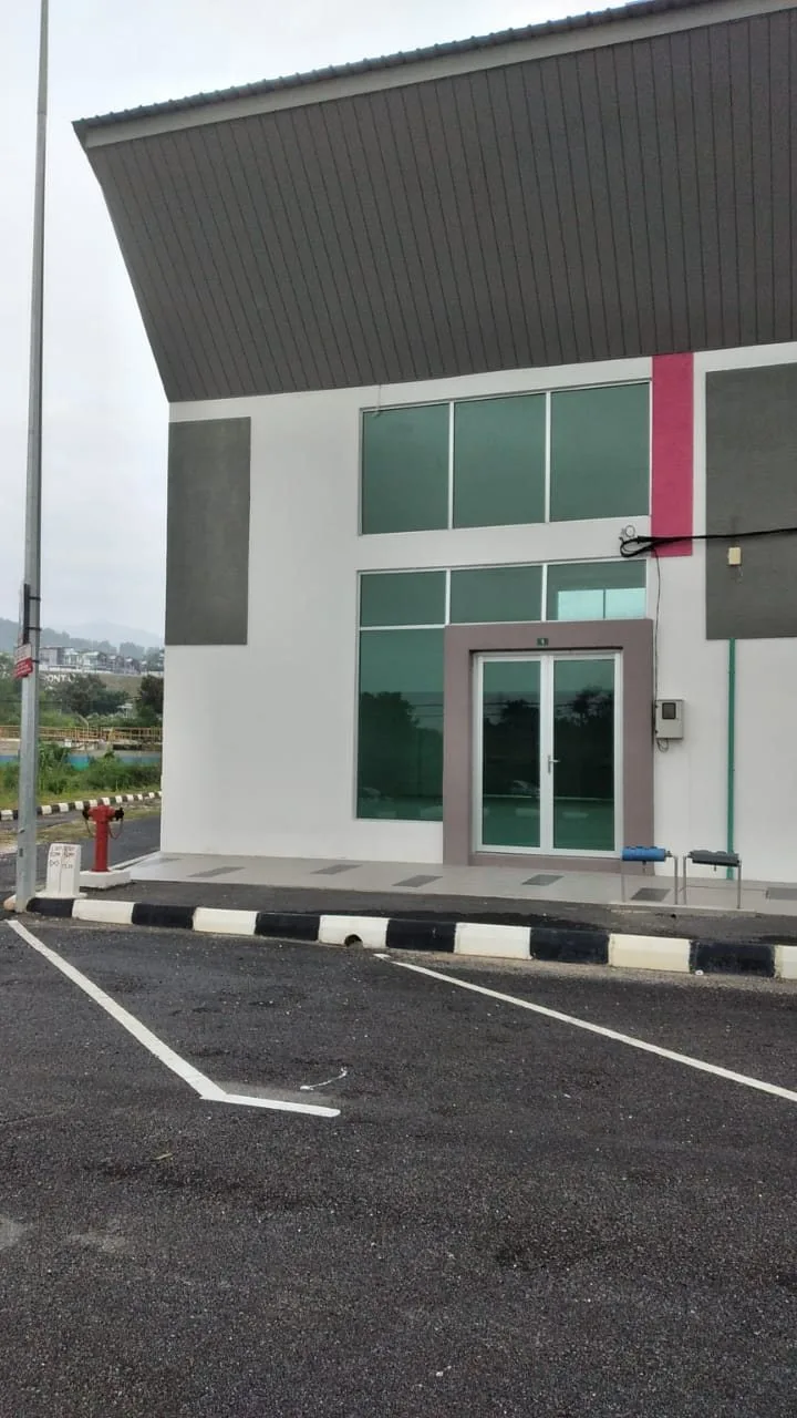 Glass shopfront and main door of a completed shop office at Galleria By The Lake, Waterfront City, Bandar Lahat Mines, Lahat, Ipoh, Perak