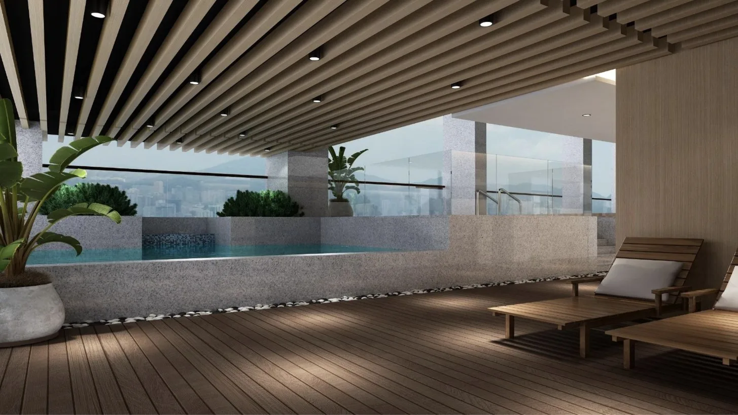 Green City Residence children's wading pool and deck, artist's impression, George Town, Penang