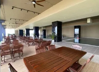 Poolside cafe seating on level 5 of ICC Suites, Ipoh Convention Centre, Ipoh, Perak