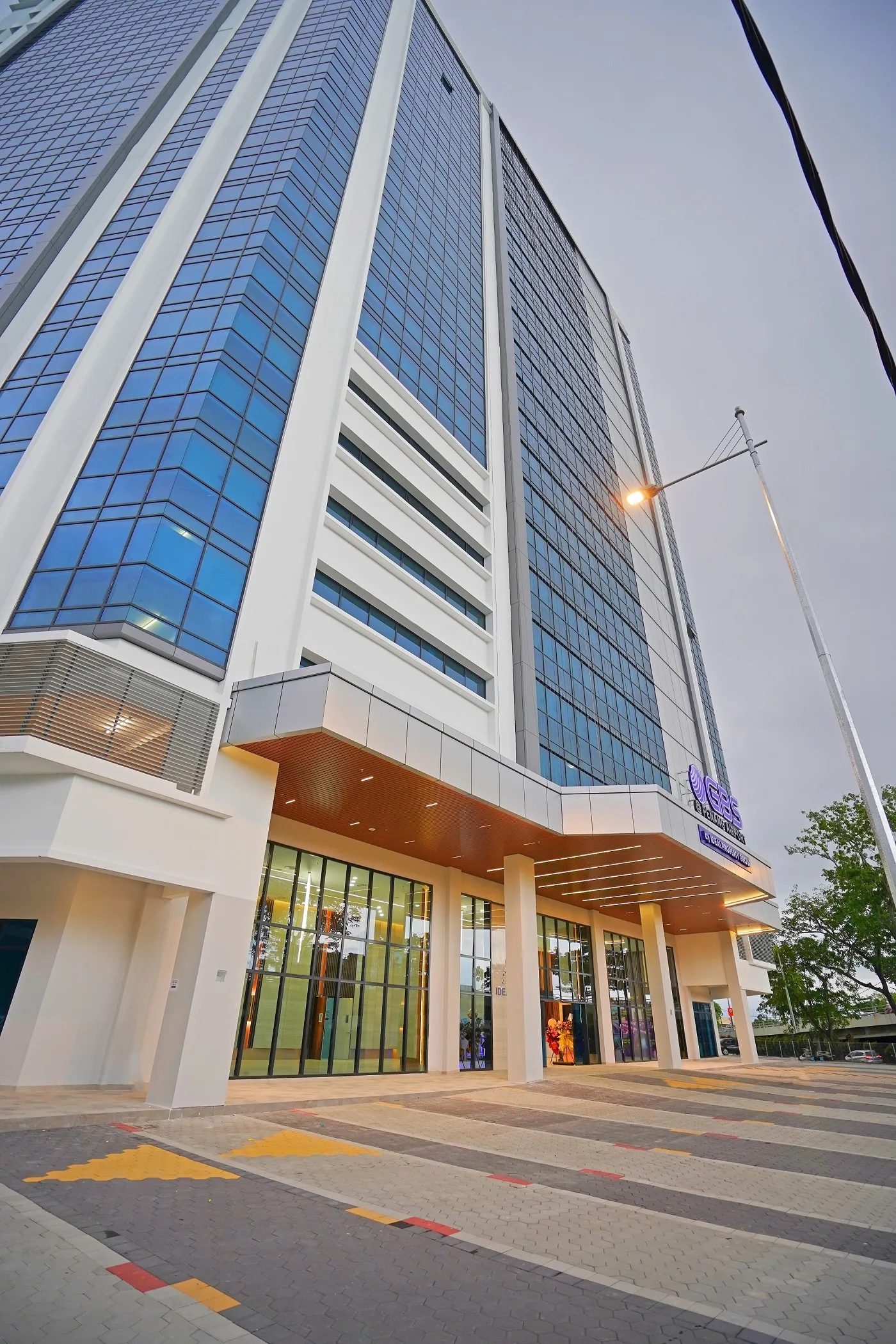 Ideal GBS @ Penang Airport curtain-wall tower and ground-floor drop-off, Bayan Lepas, Penang Island