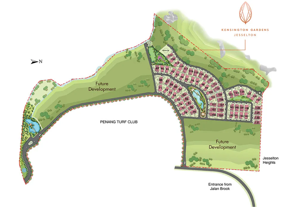 Kensington Gardens site plan published by the developer, George Town, Penang