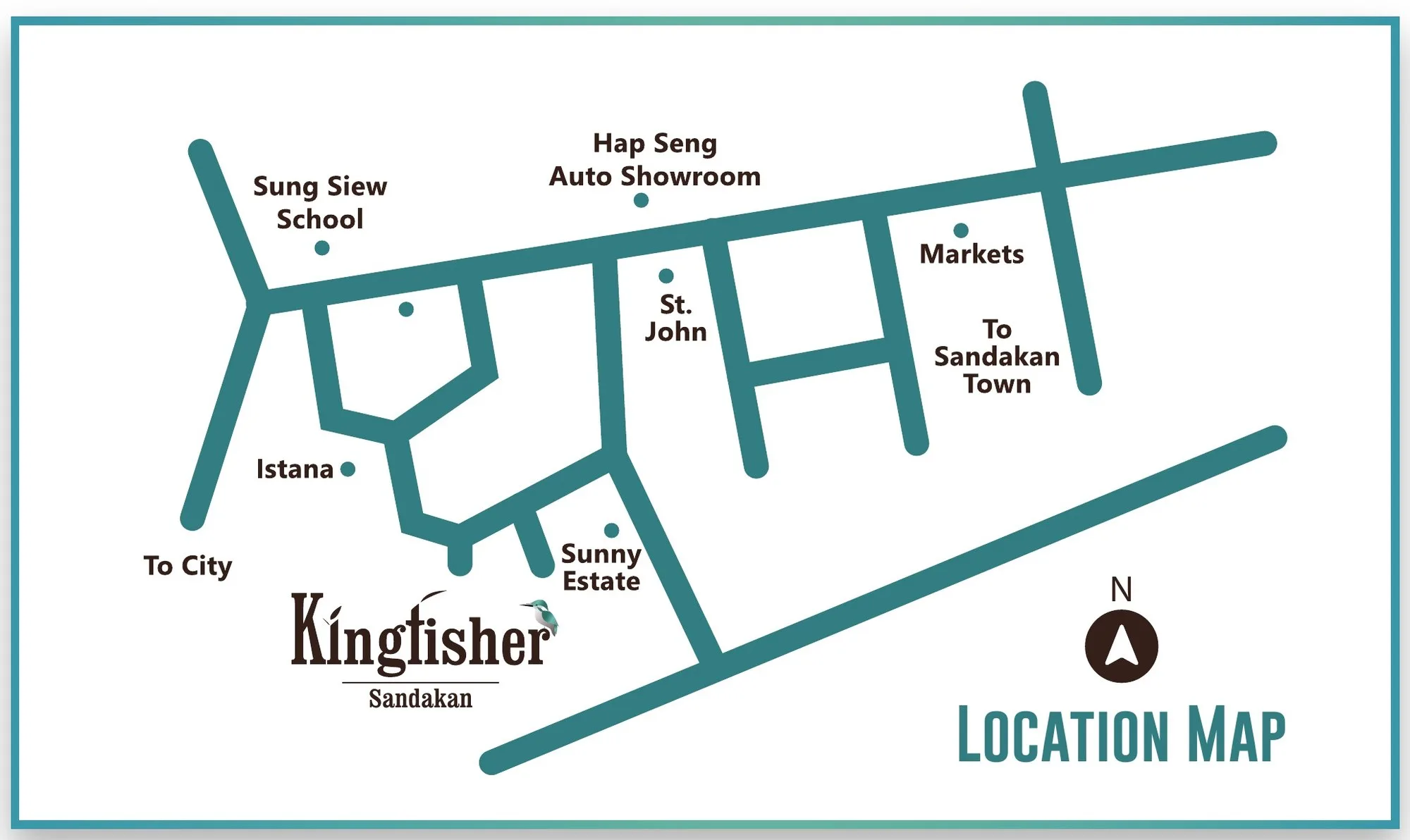Location map of Kingfisher Sandakan off Jalan Utara, from the developer’s brochure at Kingfisher Sandakan, Jalan Utara, Sandakan, Sabah