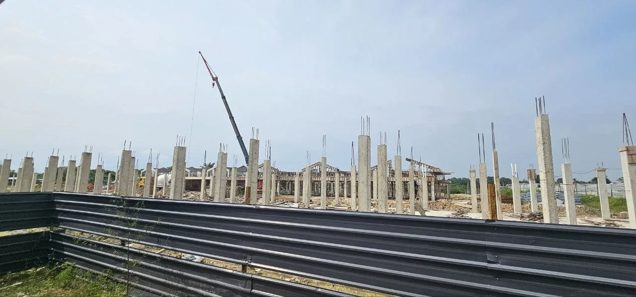 Klemeru Phase 4 construction site with column stumps after foundation works, June 2026, Chepor, Ipoh