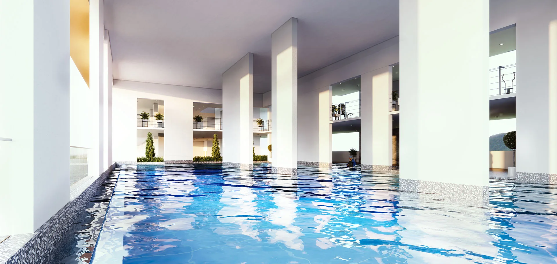 Laguna Bay Residences swimming pool and jacuzzi — facility image from the developer's microsite, Teluk Kumbar, Penang