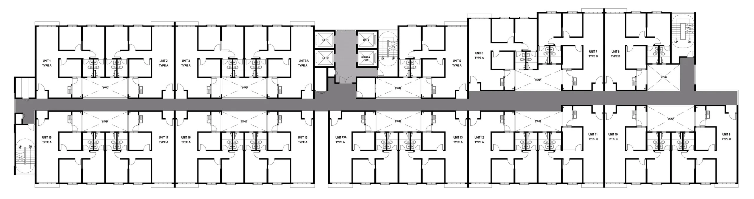 Laguna Bay Residences typical residential floor plan published by the developer, Teluk Kumbar, Penang