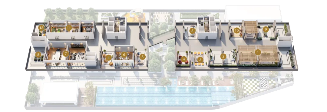 Lumina Residence Level 10 facilities plan from the developer's website, George Town, Penang