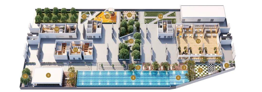Lumina Residence Level 9 facilities plan from the developer's website, George Town, Penang
