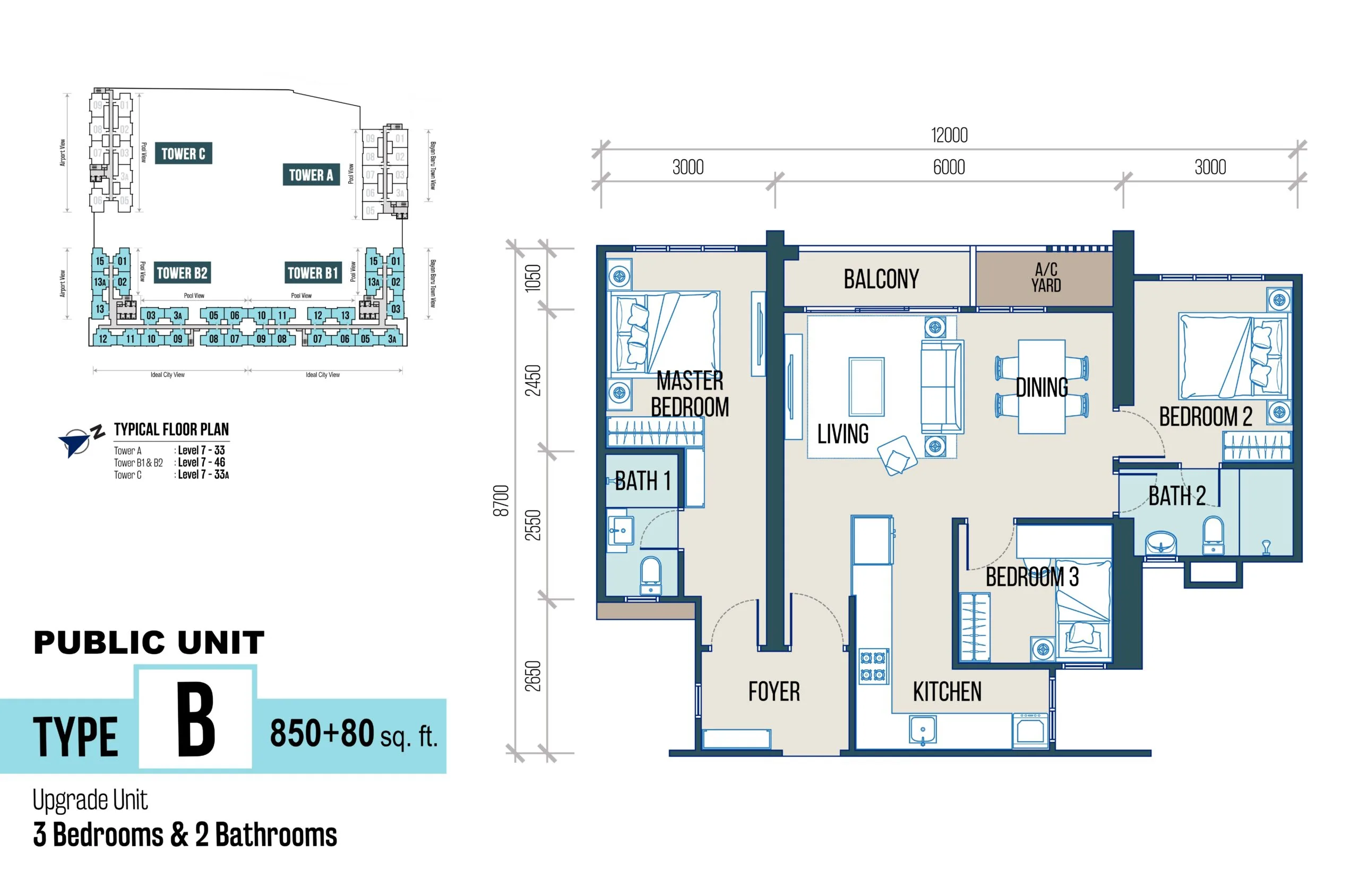 Maldives Residences 户型图页,发展商公布,槟城峇六拜