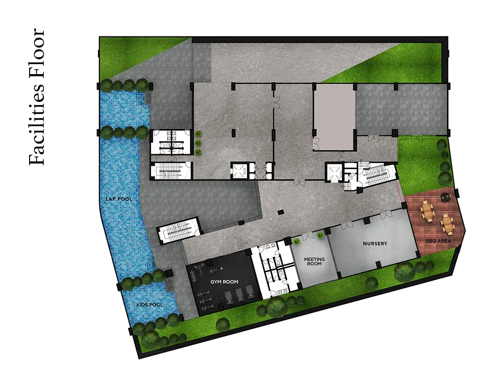MARC Residences facility floor plan published by the developer, Bukit Mertajam, Penang