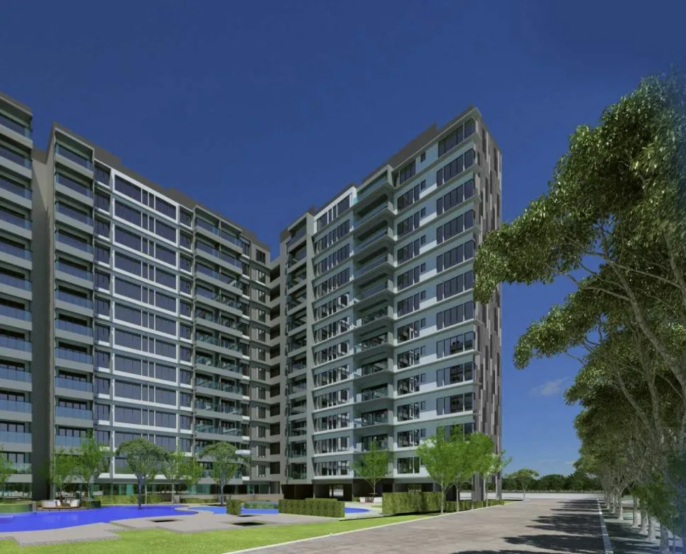 Marina Residences 2 Block D, artist's impression of the block and the pool deck, Butterworth, Penang