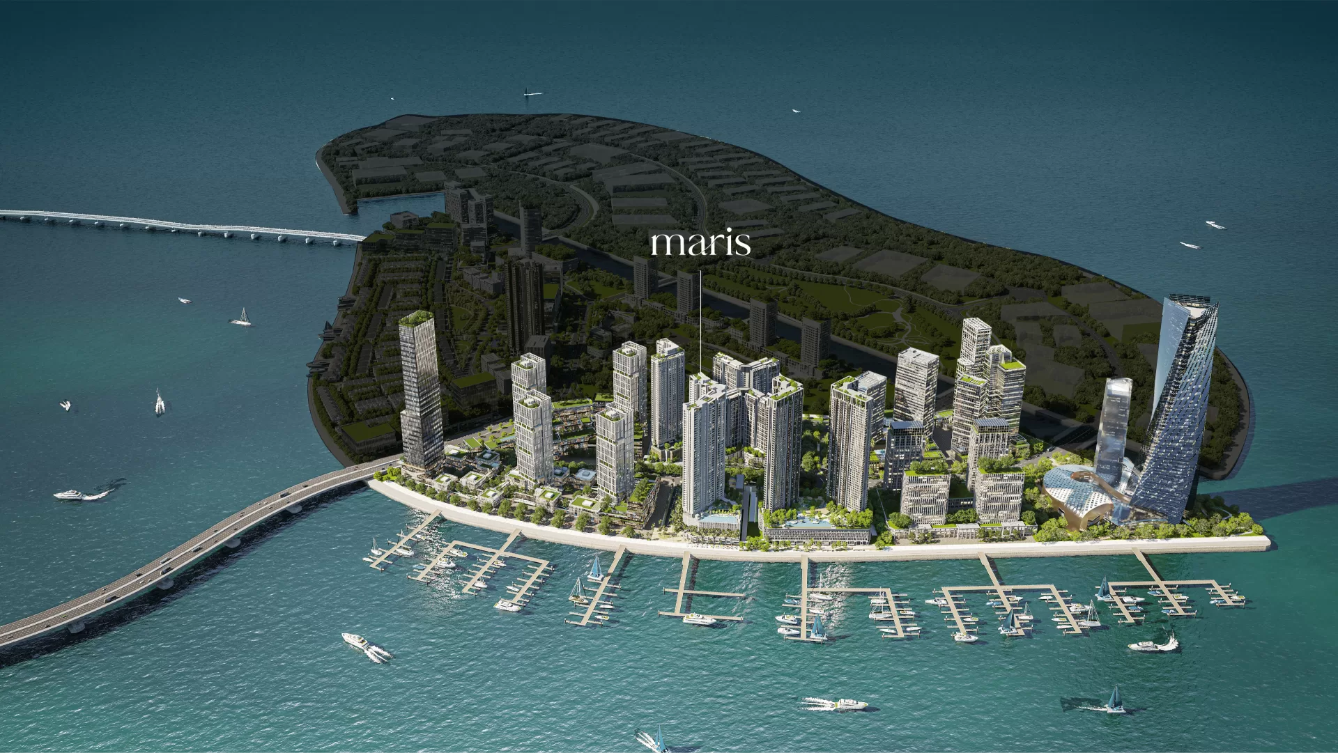 Gurney Green 区总体规划示意图，取自发展商 Maris 页面，槟城 Andaman Island