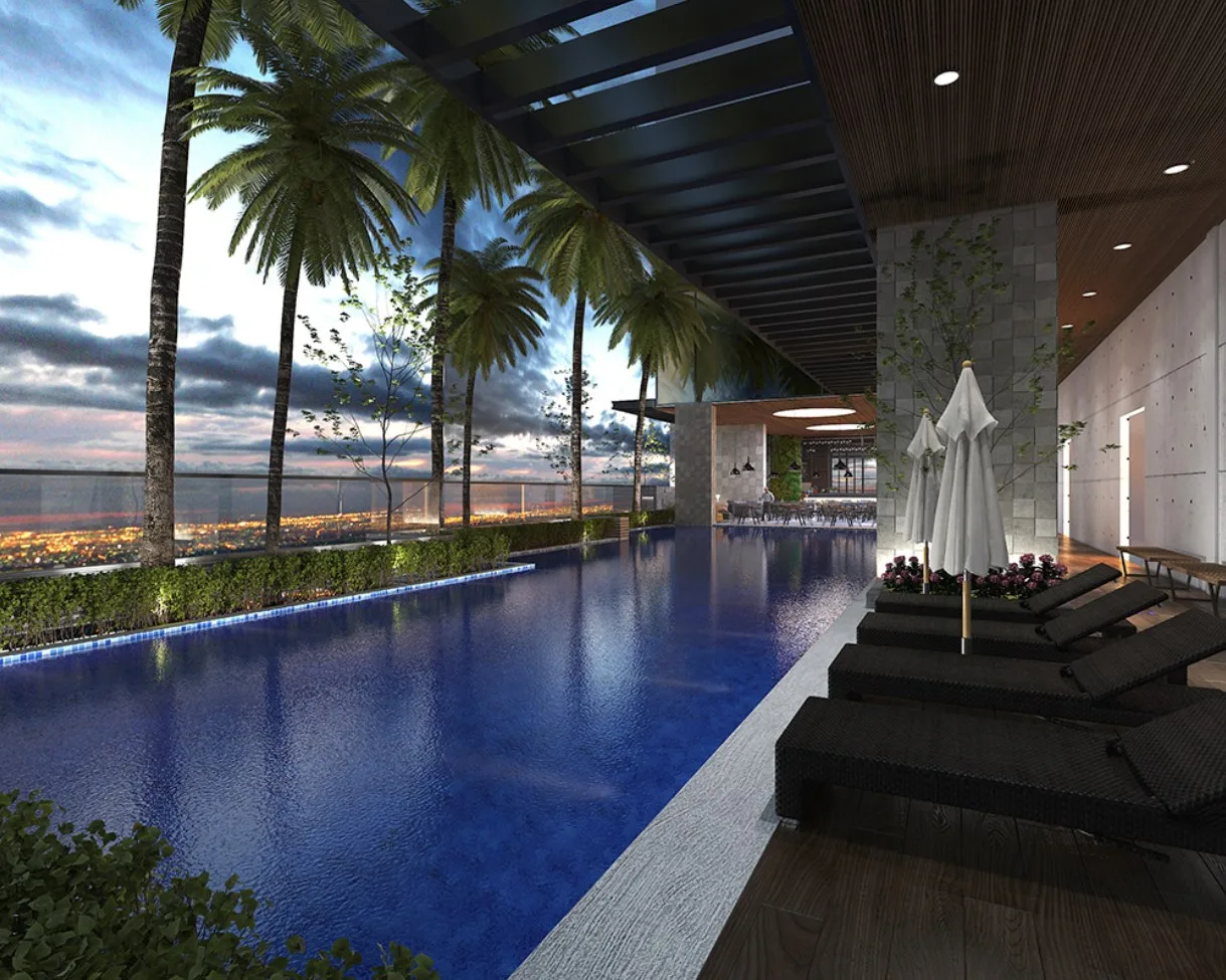 Menara VOS swimming pool deck, artist's impression, Gelugor, Penang