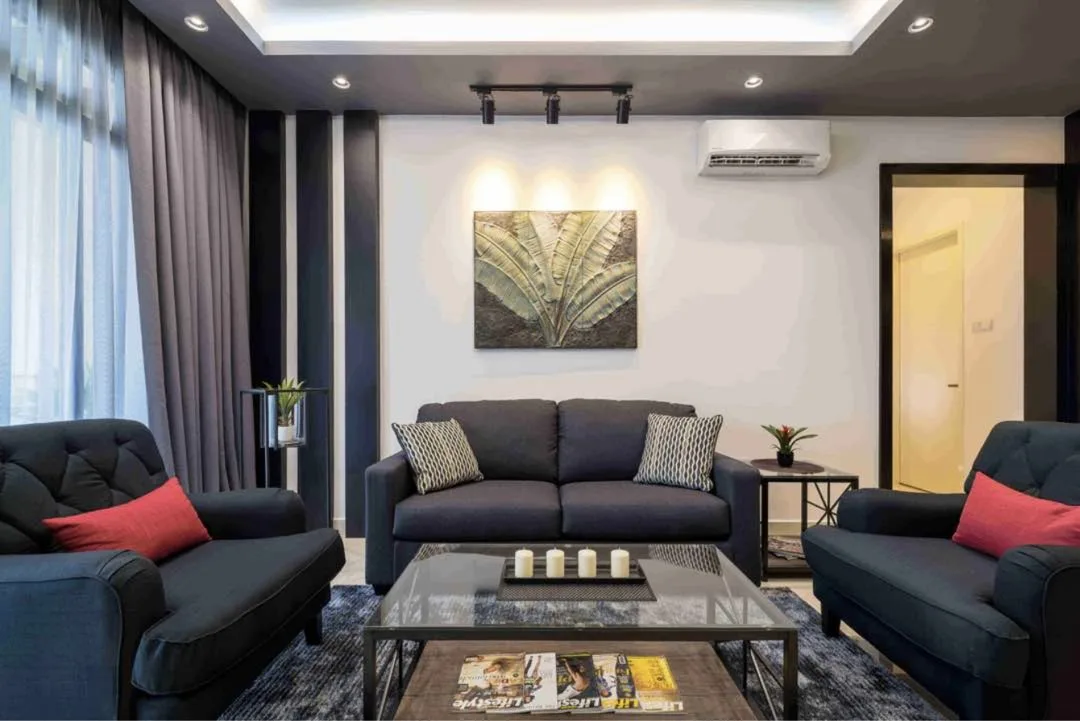 Furnished living room at Mont Residence, interior photo published by the developer, Tanjung Tokong, Penang