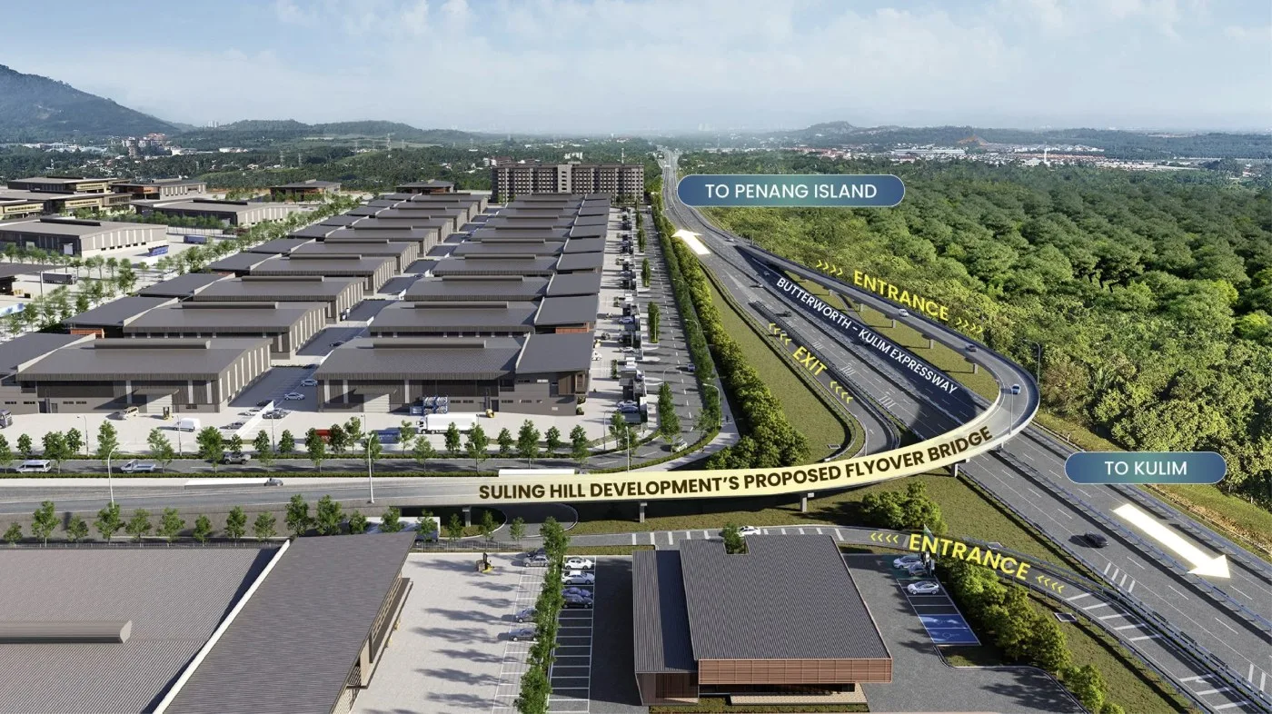 Northern TechValley @ BKE 连接北海—居林大道的拟建高架桥效果图，槟城大山脚