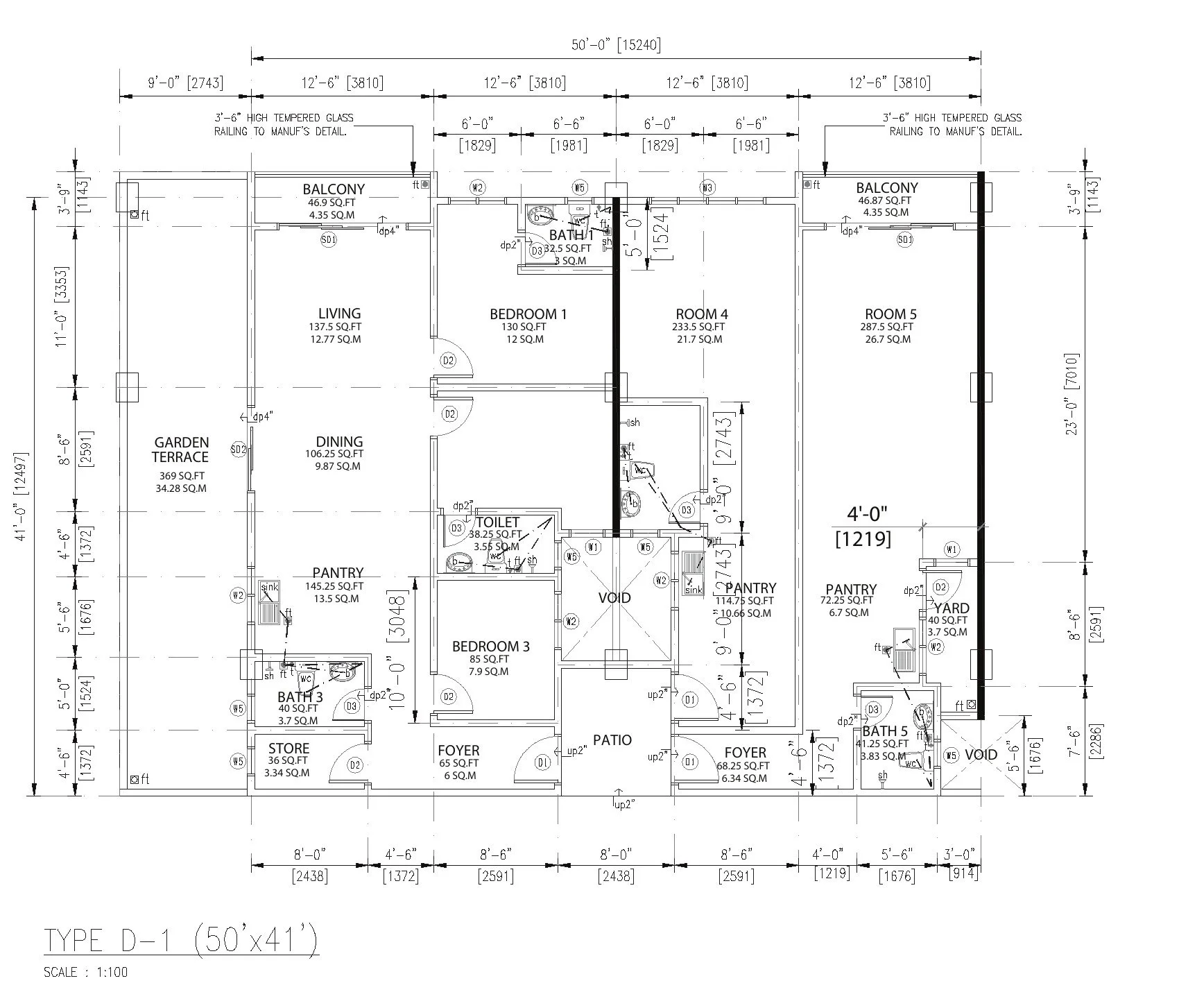 Type D-1 floor plan, Pangsapuri Putra Bercham by Foh Siong Development Sdn Bhd, Bandar Baru Putra, Bercham, Ipoh, Perak