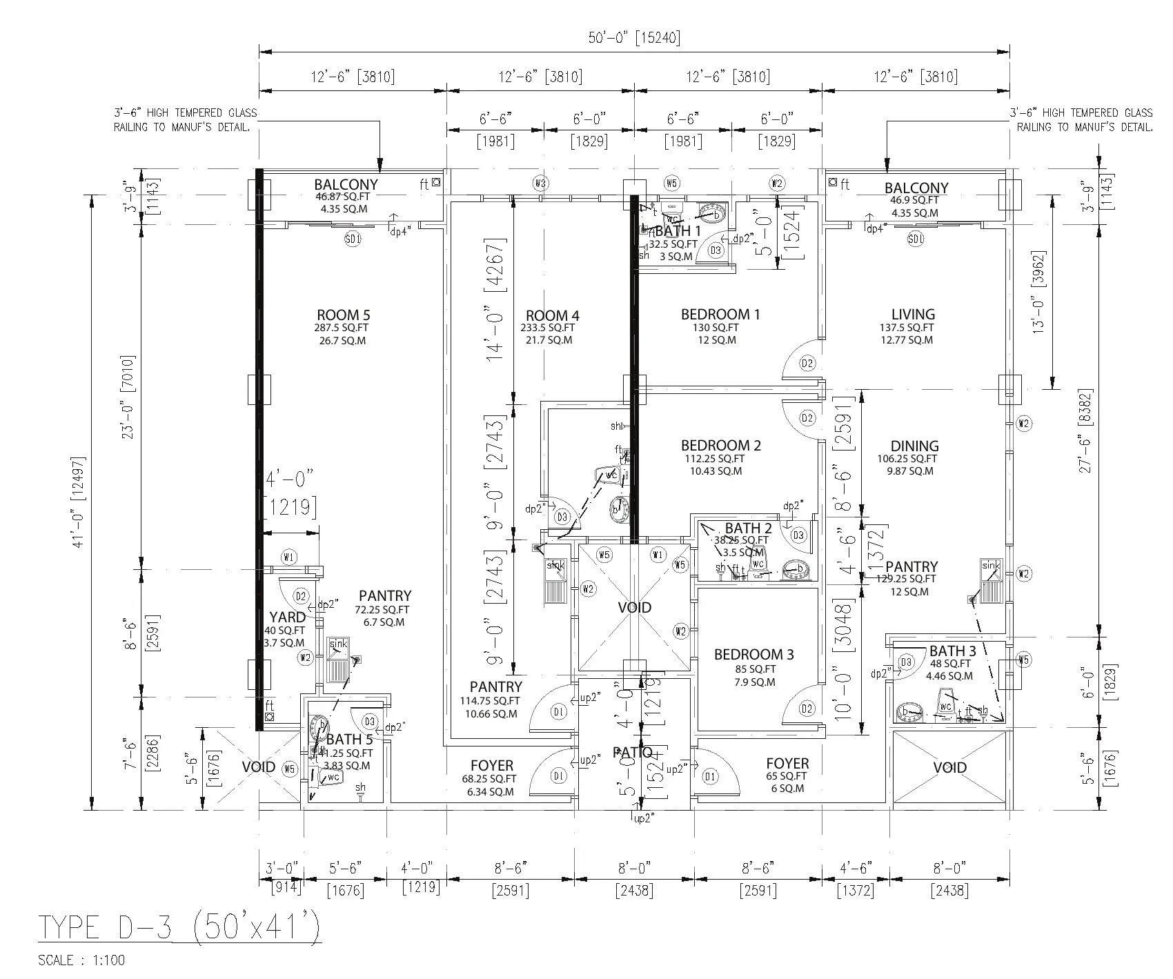 Type D-3 floor plan, Pangsapuri Putra Bercham by Foh Siong Development Sdn Bhd, Bandar Baru Putra, Bercham, Ipoh, Perak
