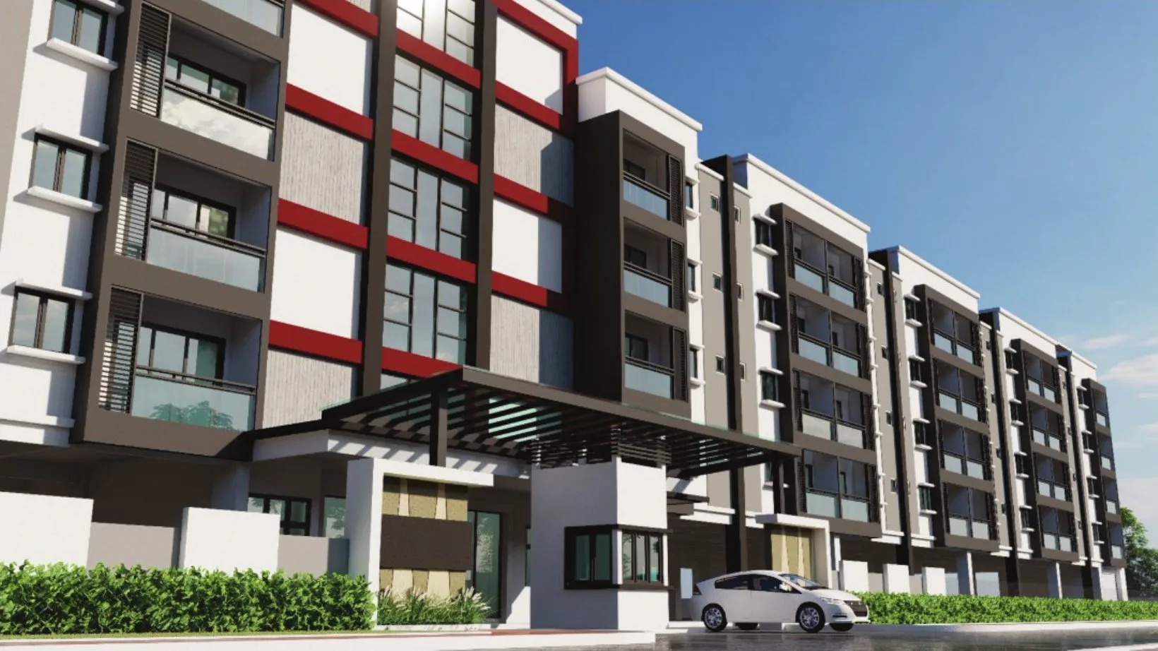 Artist's impression of the guarded drop-off and guardhouse at Pangsapuri Putra Bercham by Foh Siong Development Sdn Bhd, Bandar Baru Putra, Bercham, Ipoh, Perak