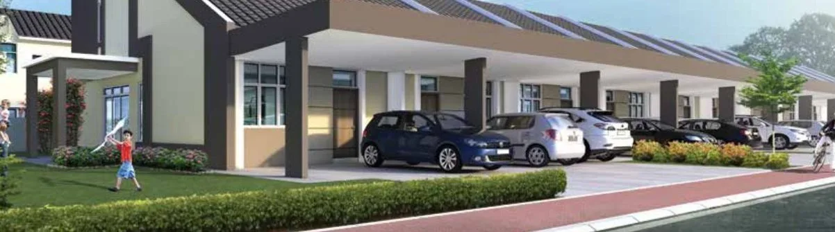 1.5-storey terrace house row render at Pearl Garden, Panorama Lapangan Mutiara, by Constant Growth Properties Sdn Bhd, Ipoh, Perak