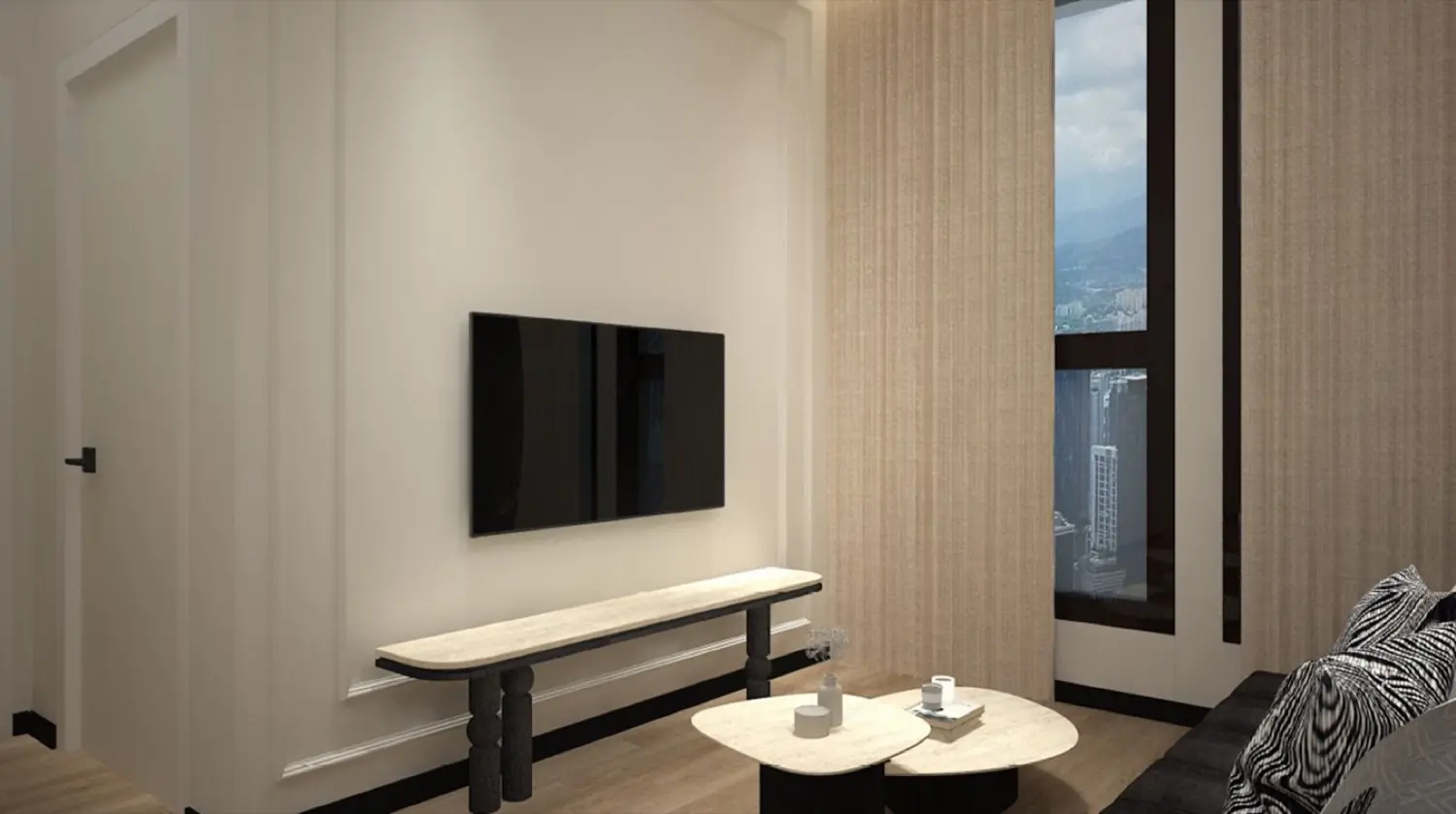 Suite living space interior at Phoeniz Suites @ KL City Centre by EXSIM YKS 54 Sdn Bhd, Jalan Yap Kwan Seng, KL City Centre, Kuala Lumpur, Wilayah Persekutuan Kuala Lumpur