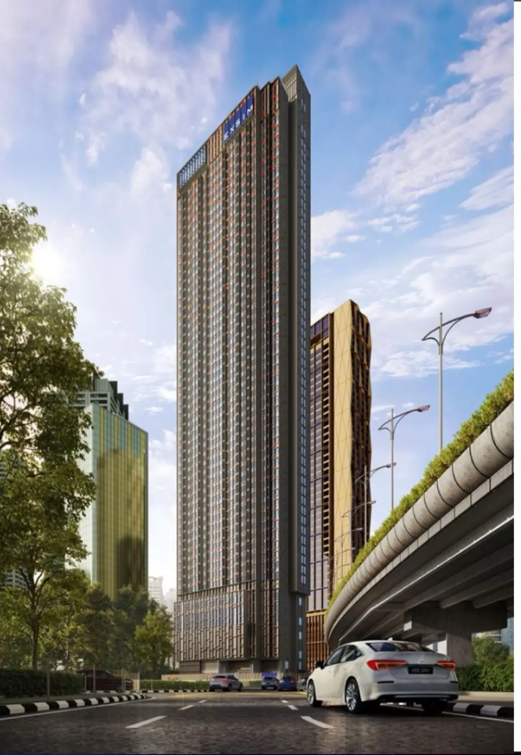 Tower exterior in daylight at full height at Phoeniz Suites @ KL City Centre by EXSIM YKS 54 Sdn Bhd, Jalan Yap Kwan Seng, KL City Centre, Kuala Lumpur, Wilayah Persekutuan Kuala Lumpur