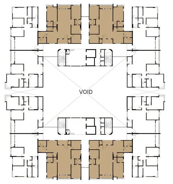 Primero Heights key plan showing where Type C homes sit on the floor, Seberang Jaya, Penang