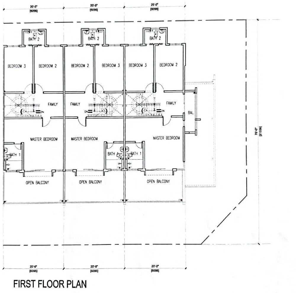 First floor plan, 20 x 70 ft double-storey terrace house, Pusing Lestari, Pusing, Perak