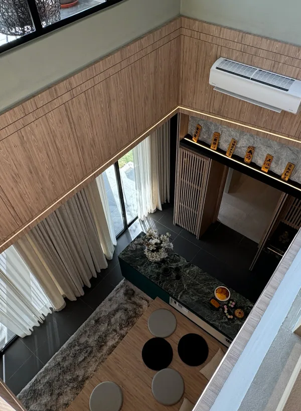 Open-plan living and dining area at Bungalowdees by Team Keris Berhad, Ipoh South, Ipoh, Perak