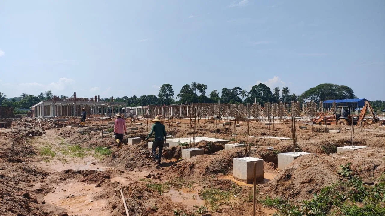 Footings and column stumps for the next terrace rows at Raia Saujana III, Simpang Pulai, Ipoh
