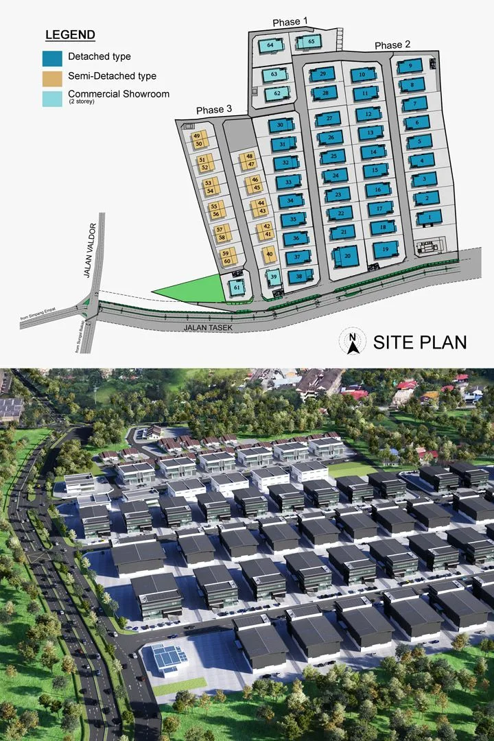 Regalway Industrial Hub 官方项目页面上的 site map，槟城新邦安拔