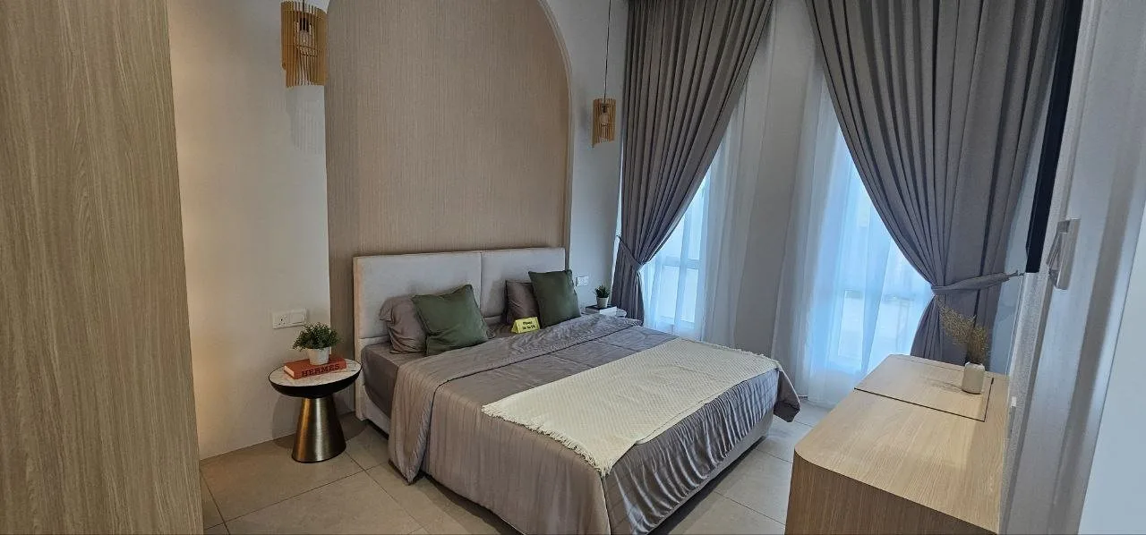 Bedroom in the single-storey semi-D cluster show house at Rimbayu Tanjung Rambutan, Ipoh