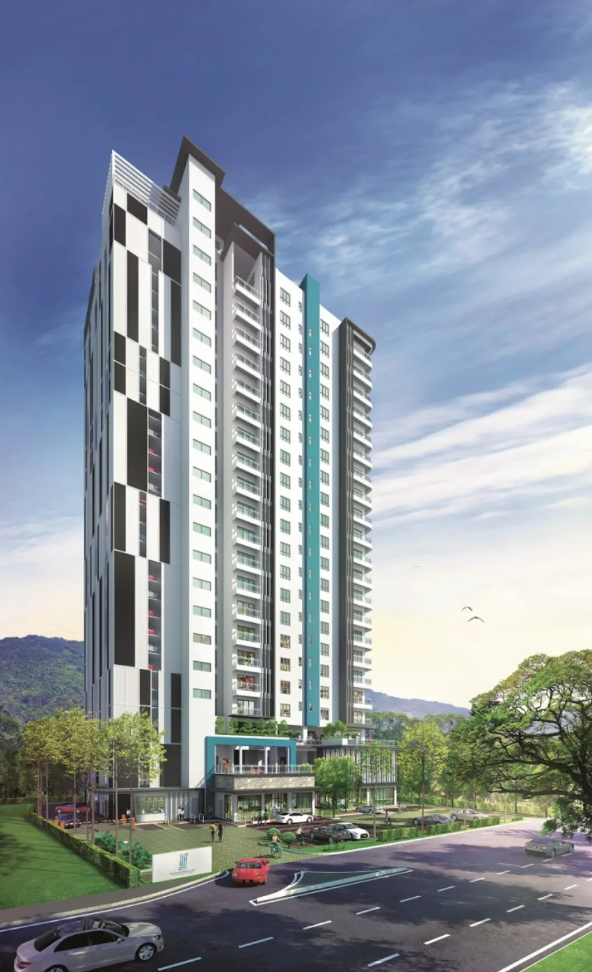 Scots Pavilion 22-storey condominium tower and entrance, artist's impression, George Town, Penang