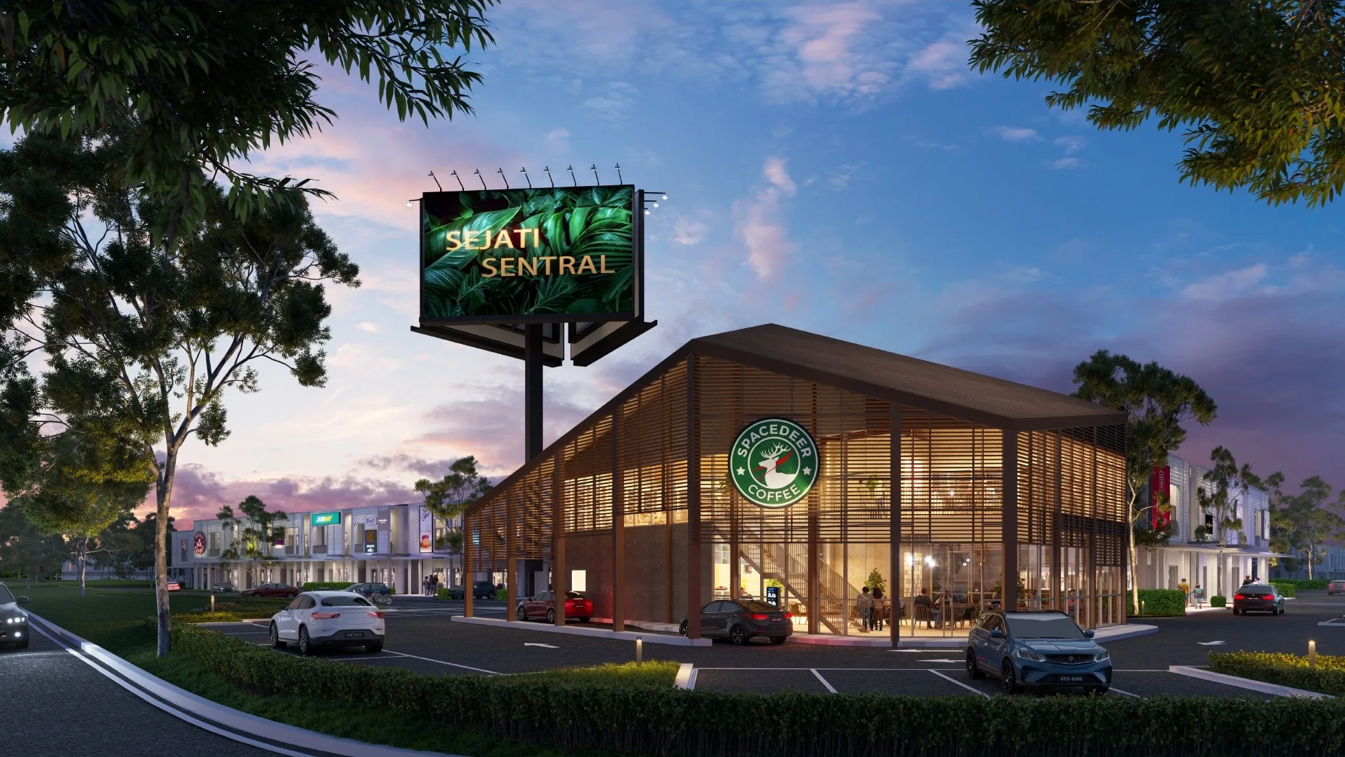 Artist’s impression of the drive-thru restaurant (Type C), from the developer’s brochure at Sejati Sentral, Mile 7, Jalan Airport, Sandakan, Sabah