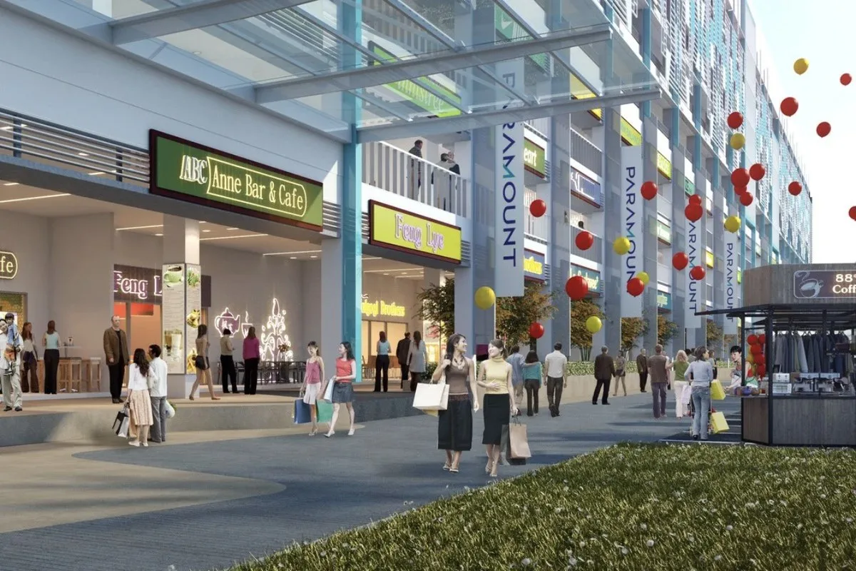Utropolis Batu Kawan shopfront promenade and drop-off area, artist's impression, Batu Kawan, Penang
