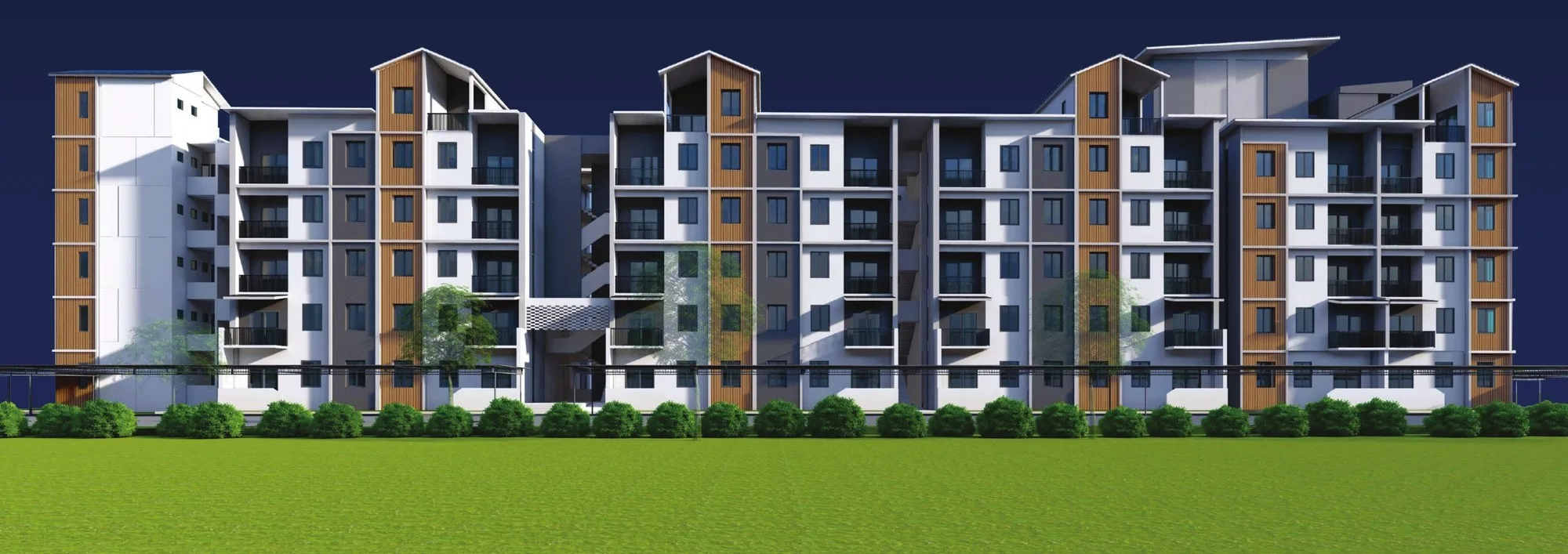 Artist’s impression of the long elevation of the block, from the developer’s brochure at Serai Perdana Kinarut, Jalan Lengkuas Segandai, Kinarut, Papar, Sabah