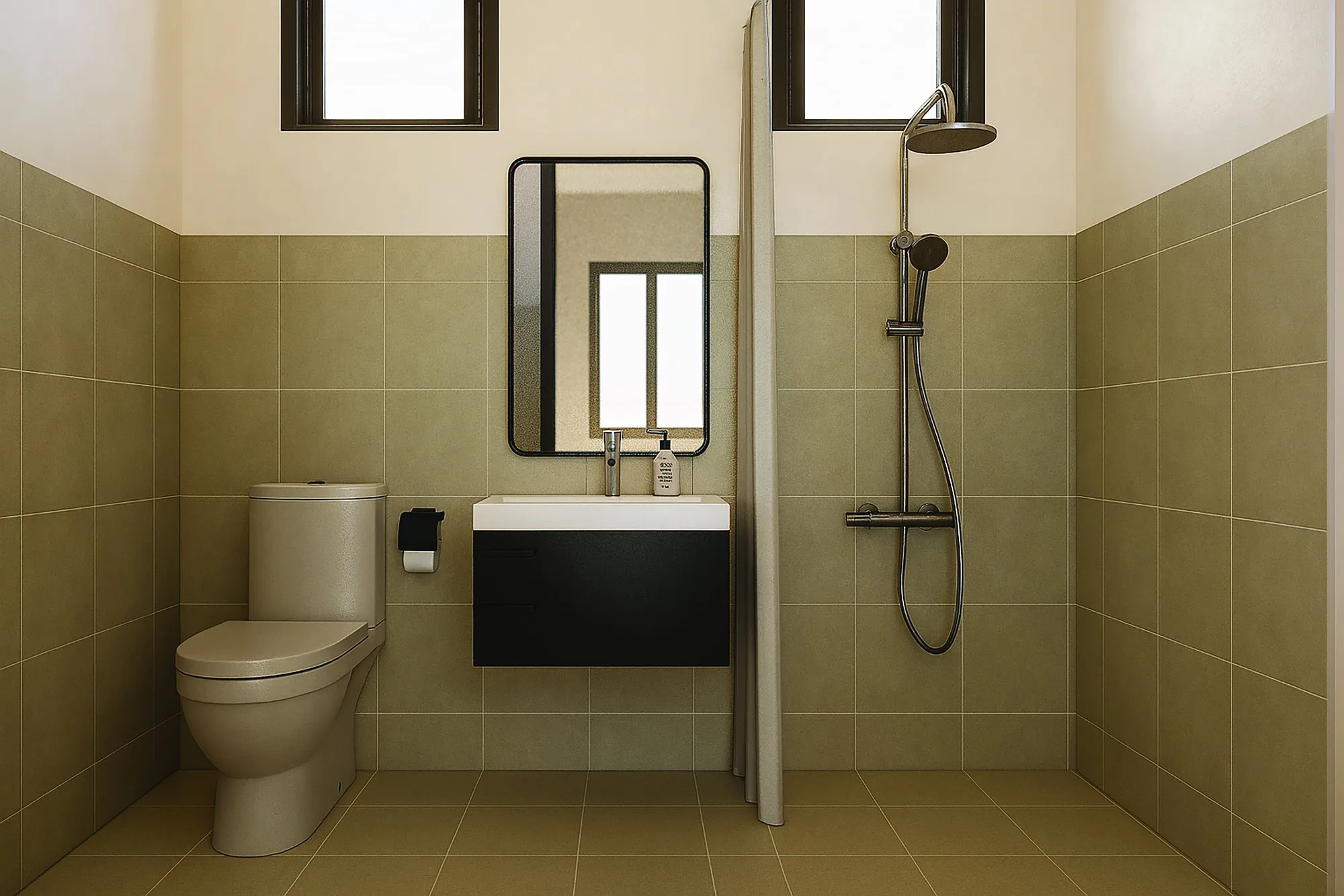 Artist’s impression of a duplex unit’s bathroom, from the developer’s brochure at Serai Perdana Kinarut, Jalan Lengkuas Segandai, Kinarut, Papar, Sabah