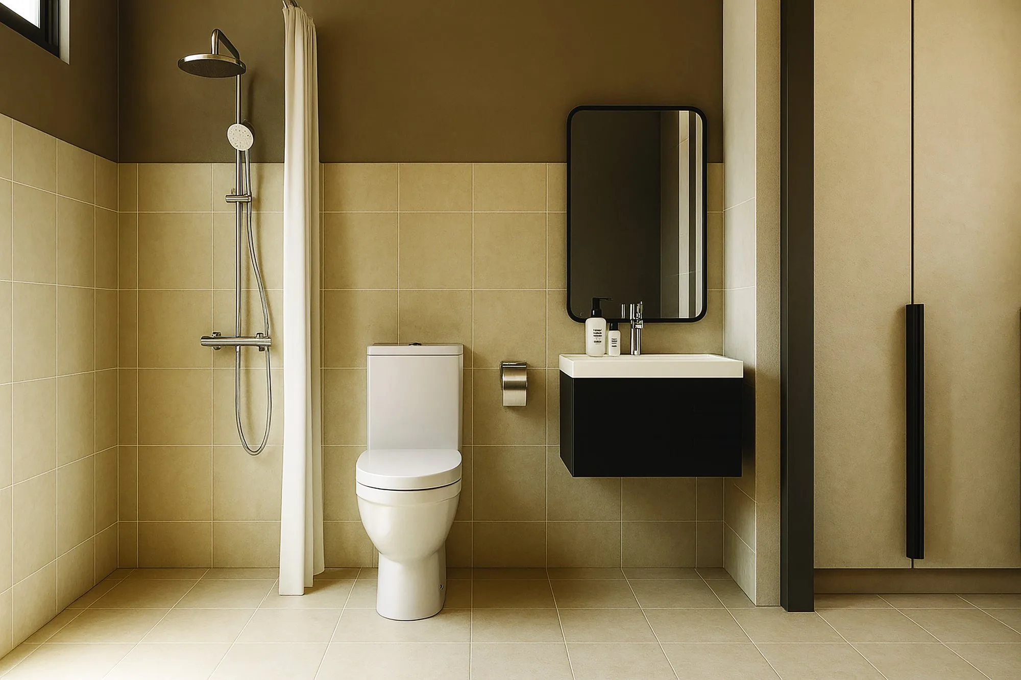 Artist’s impression of a typical unit’s bathroom, from the developer’s brochure at Serai Perdana Kinarut, Jalan Lengkuas Segandai, Kinarut, Papar, Sabah