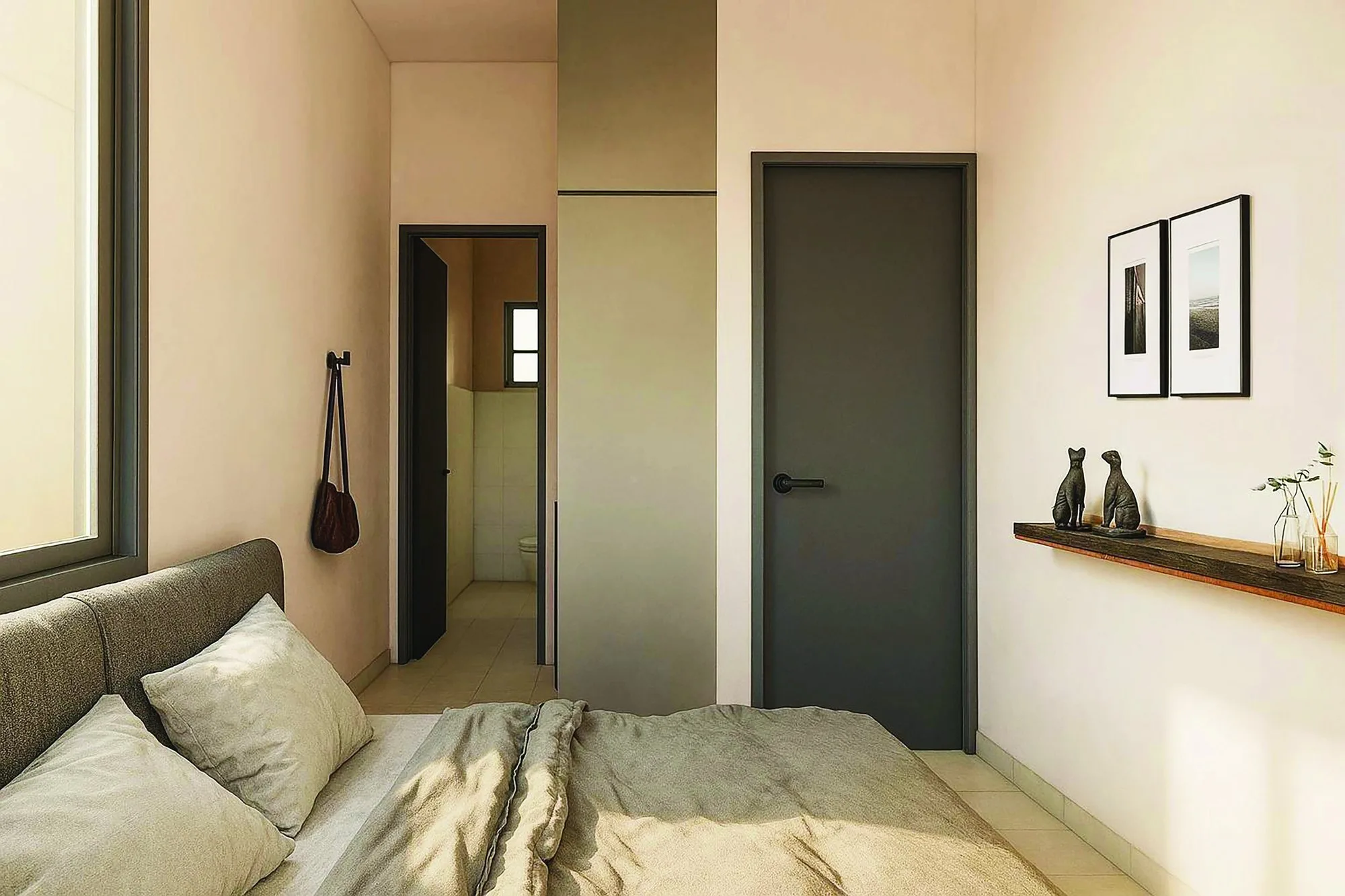Artist’s impression of a typical unit’s master bedroom, shown furnished for illustration, from the developer’s brochure at Serai Perdana Kinarut, Jalan Lengkuas Segandai, Kinarut, Papar, Sabah