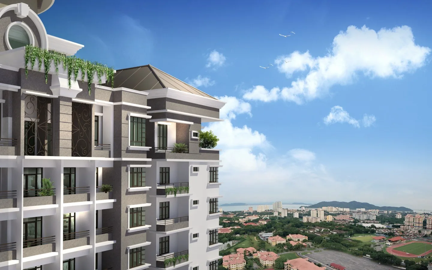 Starhill Luxury Residences top floors of the condominium block, artist's impression, Gelugor, Penang