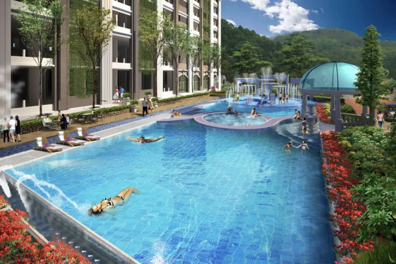 Starhill Luxury Residences swimming pool beside the condominium block, artist's impression, Gelugor, Penang