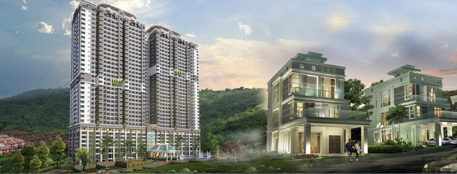 Starhill Luxury Residences artist's impression of the two condominium towers and the three-storey detached houses, Gelugor, Penang