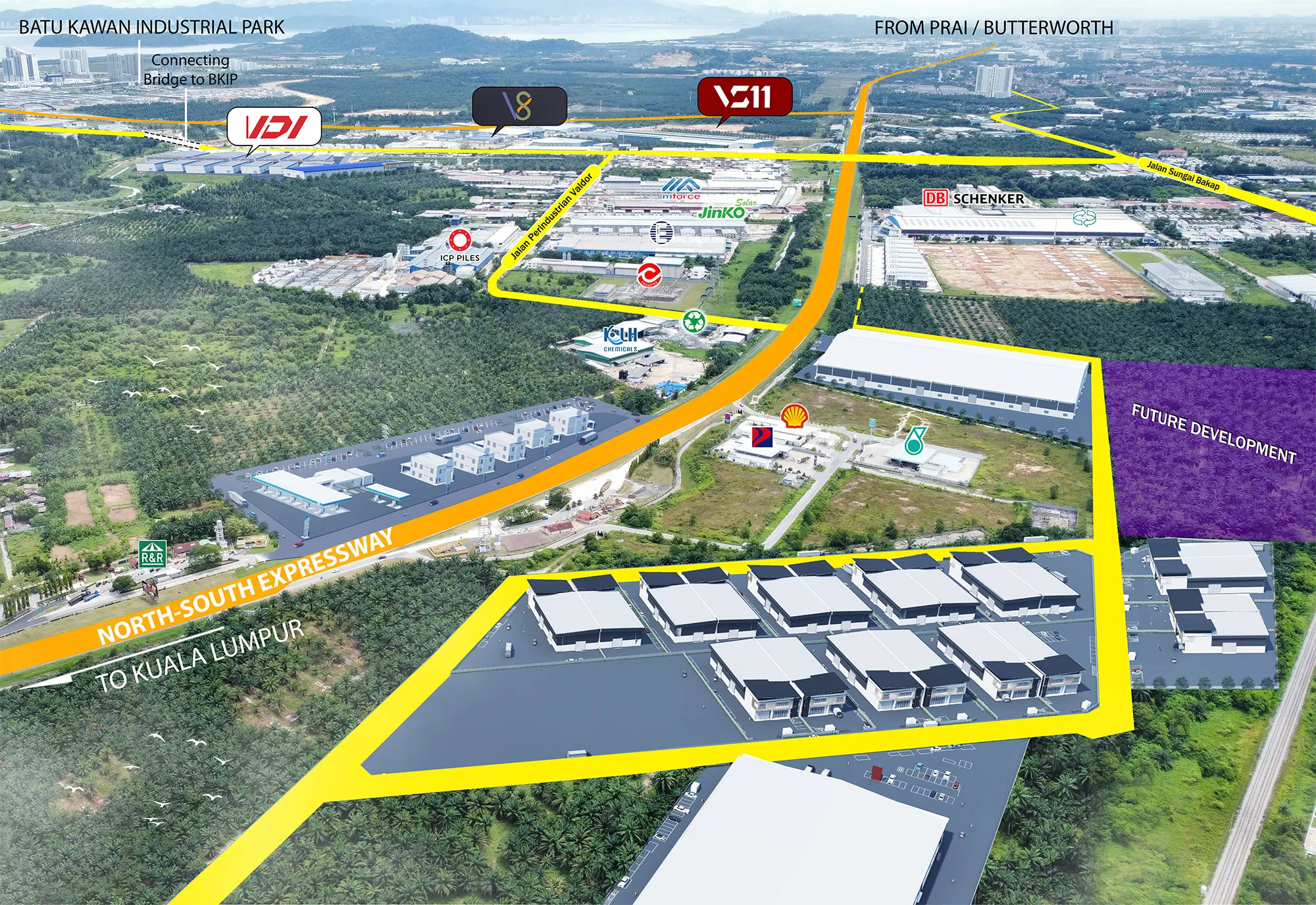 Sungai Bakap Industrial Park site plan published by the developer, Sungai Bakap, Penang