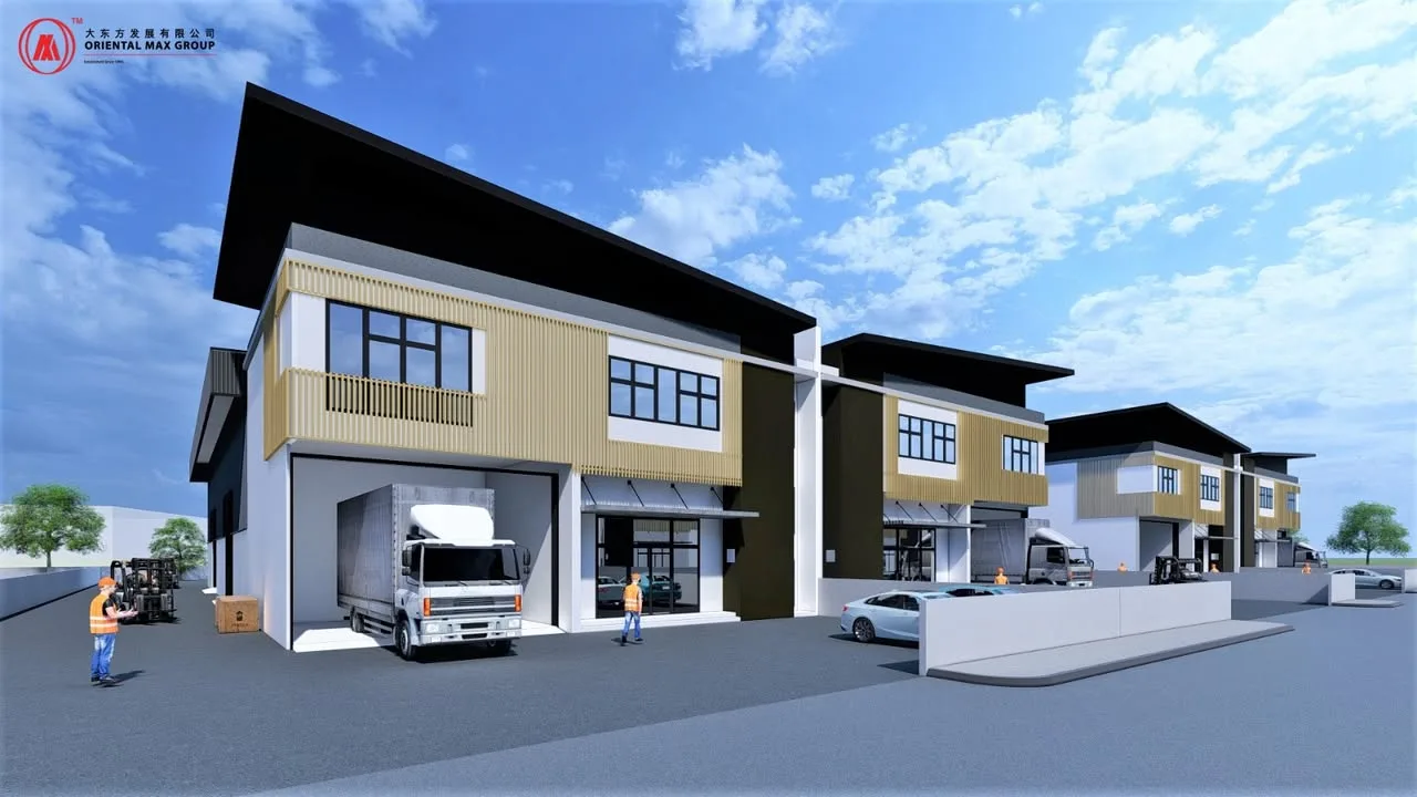 Sungai Lokan Industrial Park semi-detached industrial units with double-storey offices, artist's impression, Butterworth, Penang
