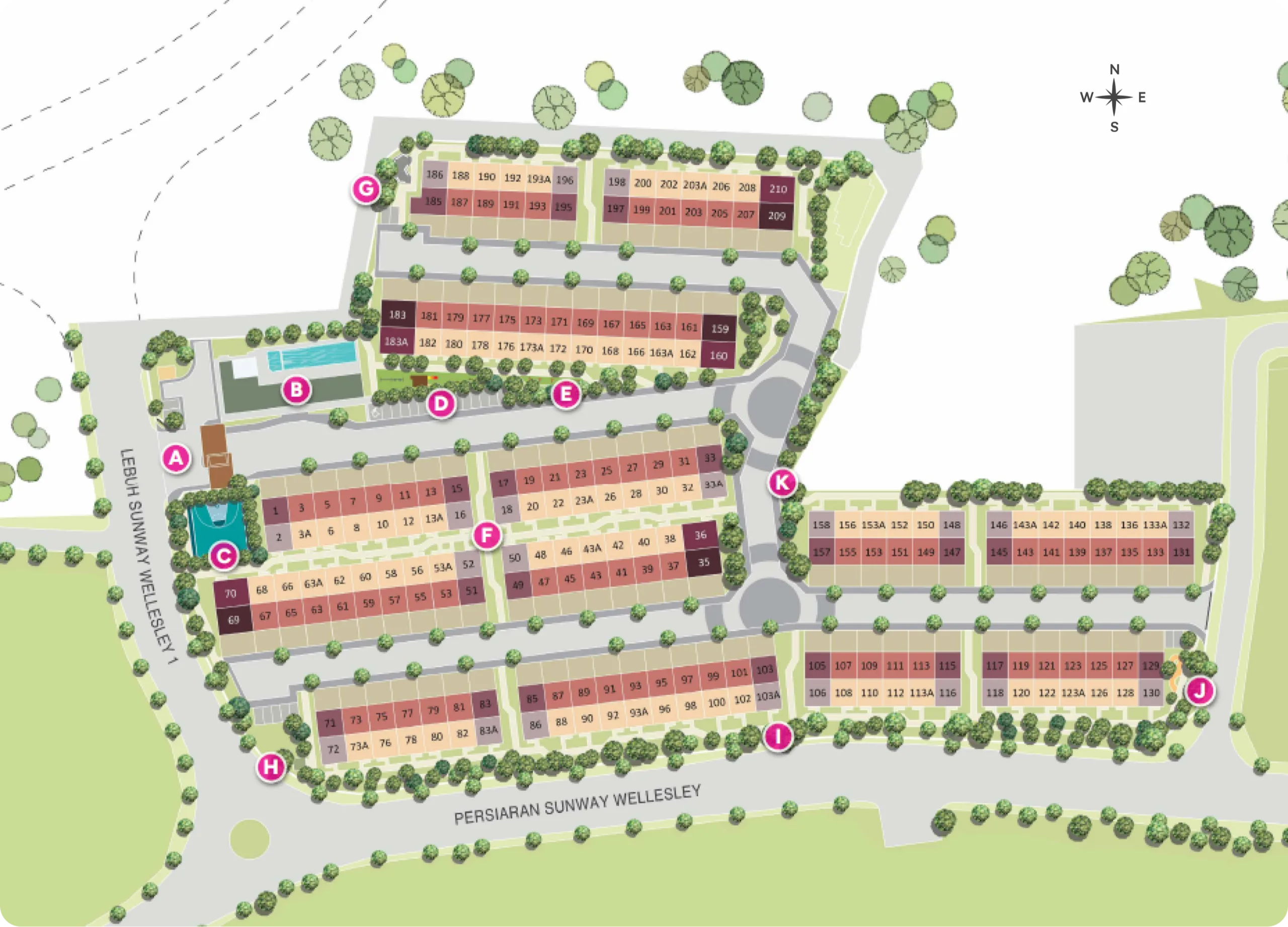 Sunway Wellesley Serene Villas 总平面图——发展商公布,槟城大山脚