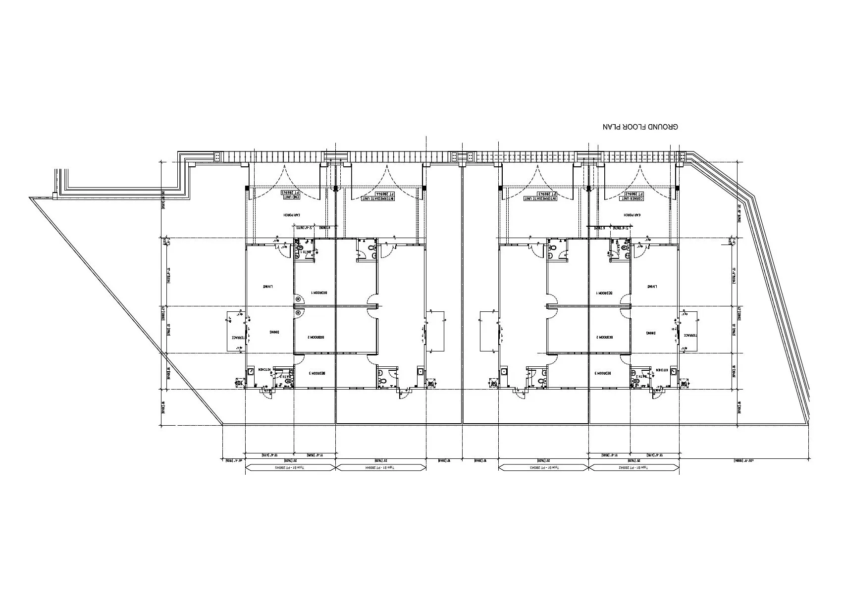 Ground floor plan of Type B1 single-storey semi-detached houses at Taman Anda by 3Peak Construction Sdn Bhd, Tasek, Ipoh, Perak