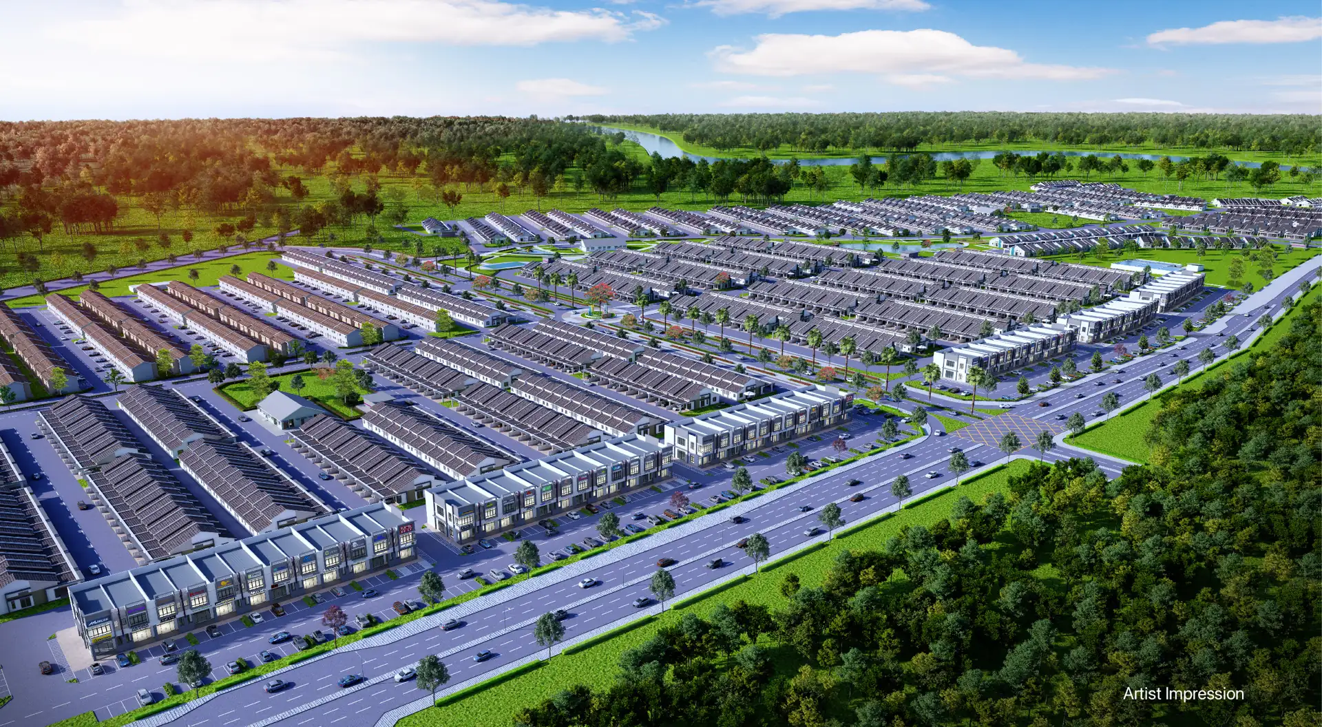 Taman Ara Damai aerial view published by the developer, Tasek Gelugor, Penang
